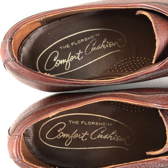 Florsheim Men\'s VTG Size 11.5B Brown Leather Apron Toe Lace-Up Eton Dress Shoes main image 4